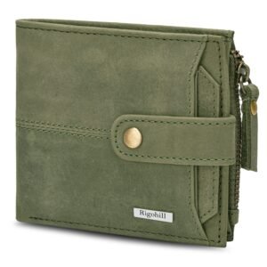 Light Green Genuine Leather RFID Wallet for Men